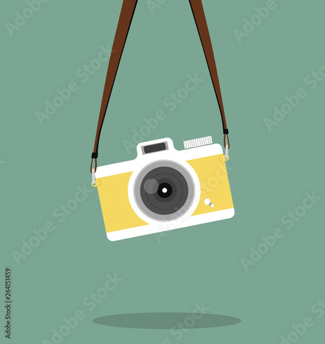 hanging vintage camera flat style