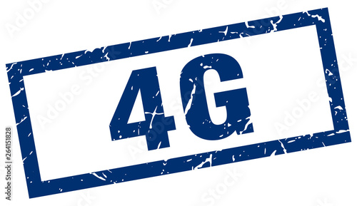 square grunge blue 4g stamp