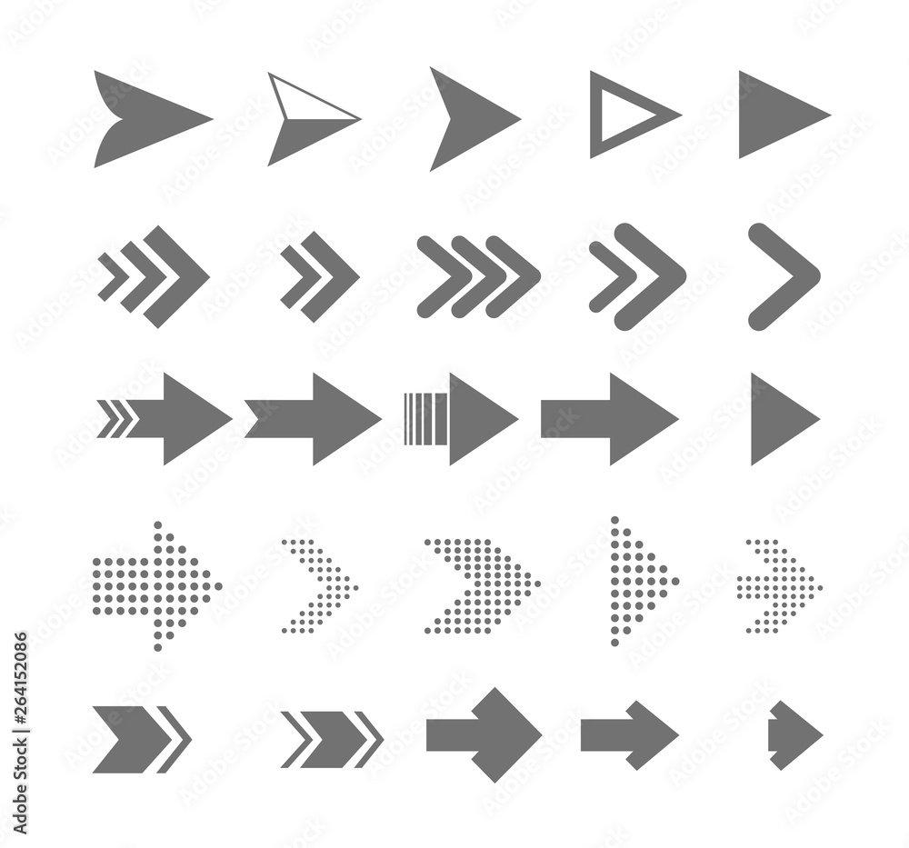 Arow icons set. Arrows vector collection with elegant style and black color. Arow icons set. Arrows vector collection with elegant style and black color.