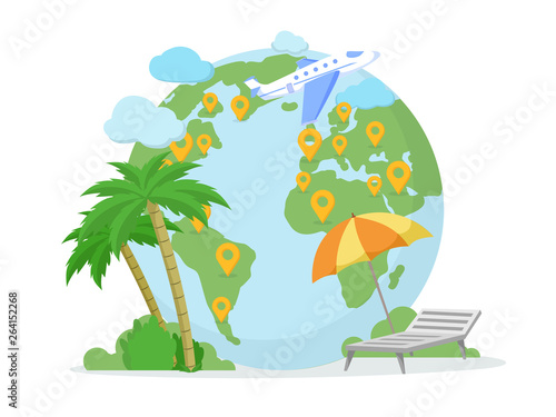Traveling destination, location vector illustration