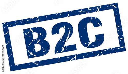 square grunge blue b2c stamp