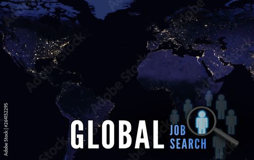 World-wide global job search and career finder. Human resources placement agency. Elements of this image furnished by NASA