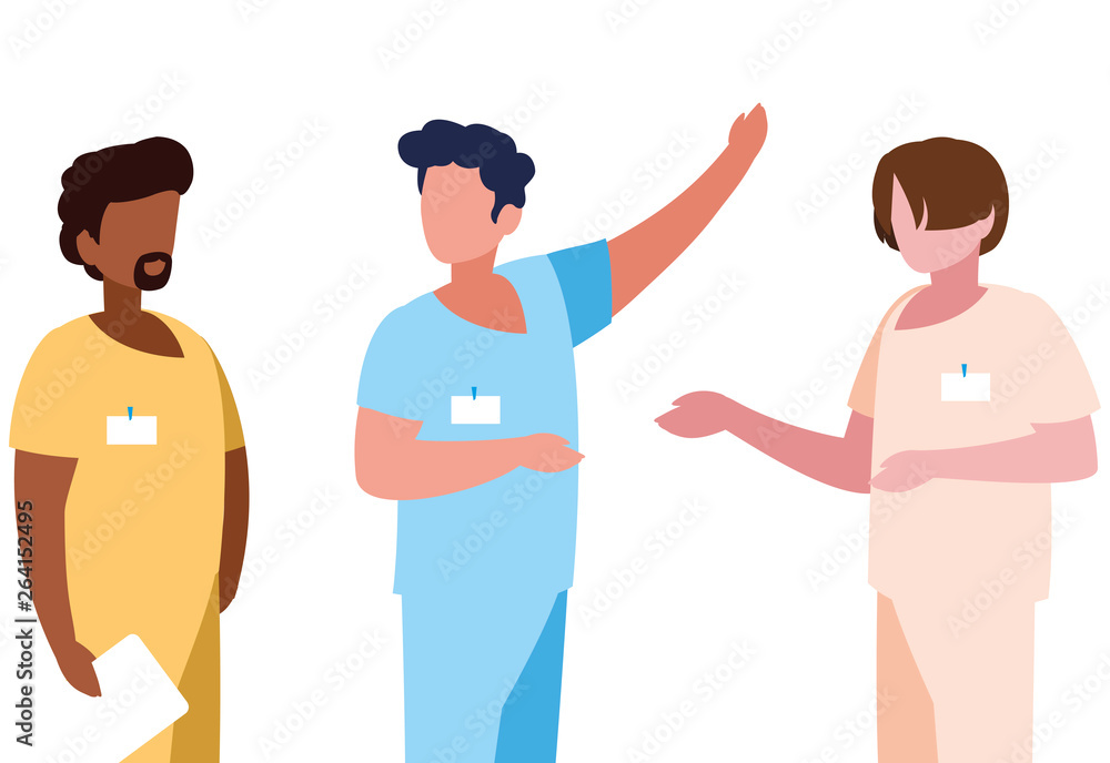 interracial male medicine workers with uniforms interracial male medicine workers with uniforms