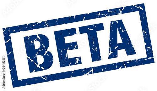square grunge blue beta stamp