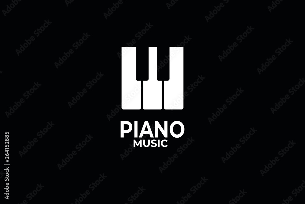 Piano icon with rounded corners. Isolated on black background. Vector EPS10 Piano icon with rounded corners. Isolated on black background. Vector EPS10