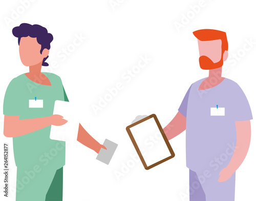 male medicine workers with uniforms
