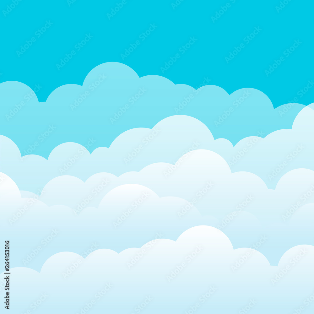 Sky and clouds. Cloudy background with blue sky and white cloud. Vector illustration EPS10 Sky and clouds. Cloudy background with blue sky and white cloud. Vector illustration EPS10
