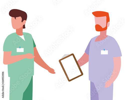 male medicine workers with uniforms