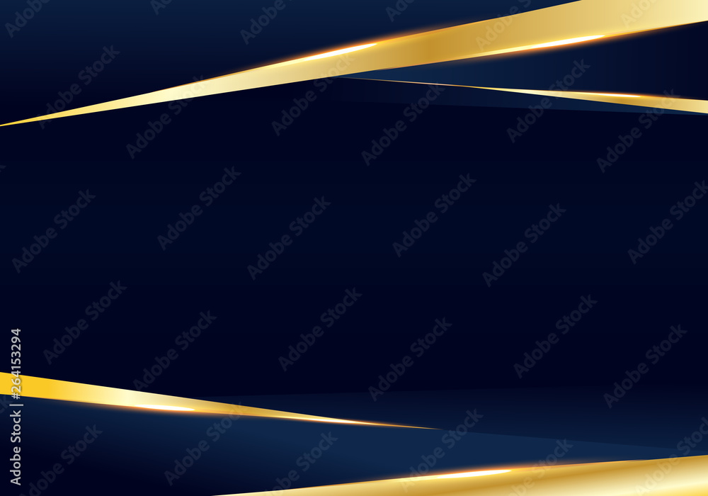 Abstract template dark blue and golden luxury premium background with  luxury triangles pattern and gold lighting lines. Stock Vector | Adobe Stock