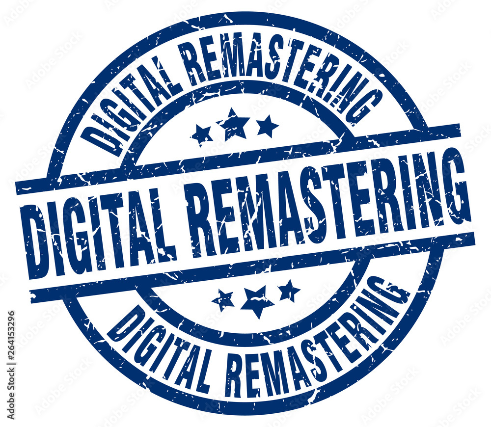 Fototapeta premium digital remastering blue round grunge stamp