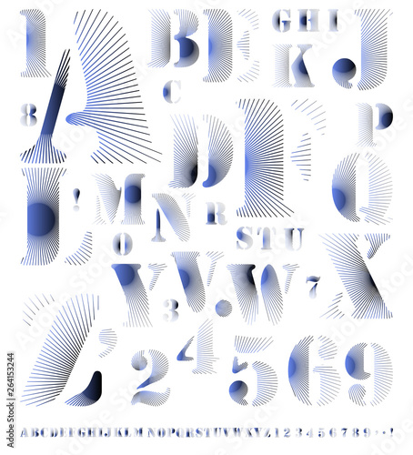 graphic star beams font in blue shades
