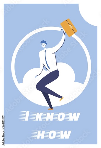 Flat Inscription I Know How Vector Illustration