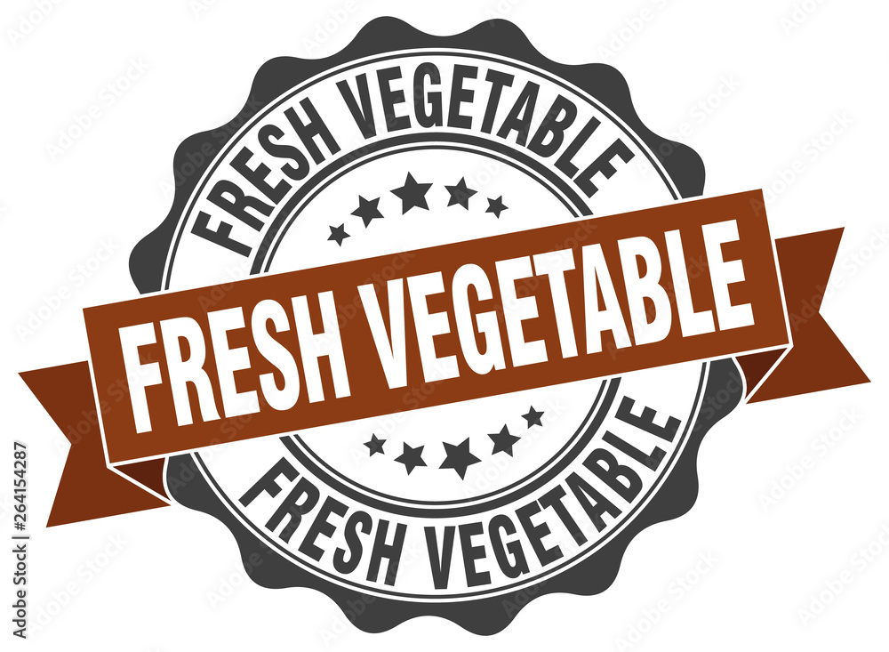 Obraz premium fresh vegetable stamp. sign. seal