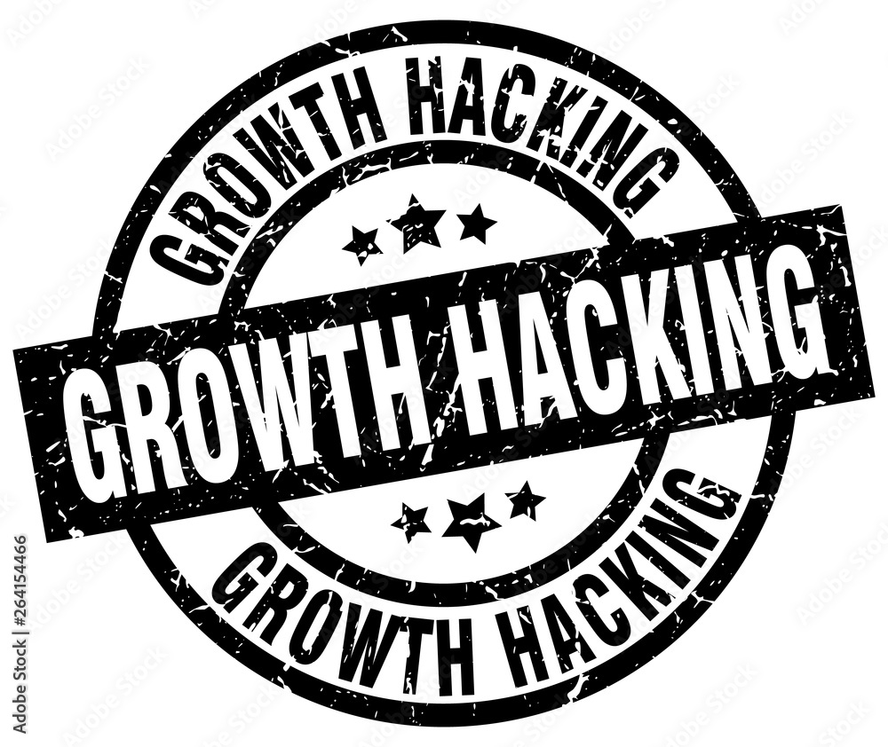 growth hacking round grunge black stamp