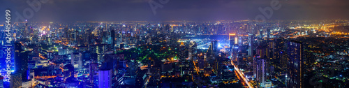 panorama high view of city in night time © rukawajung