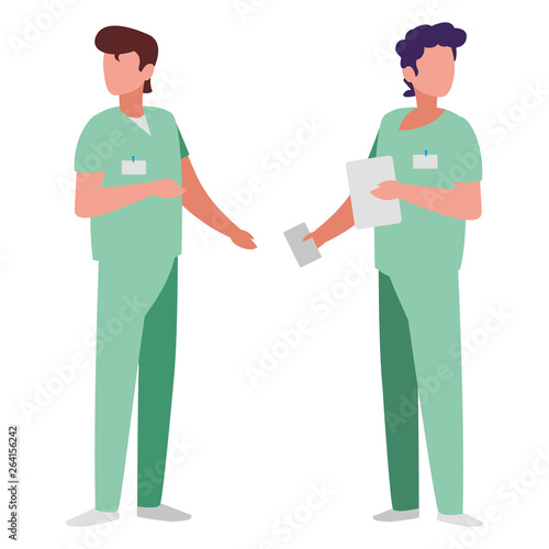 male medicine workers with uniforms