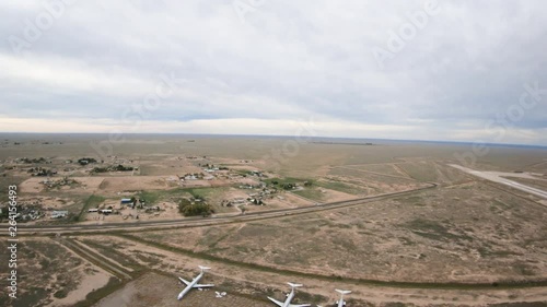 Takeoff Departing Roswell New Mexico in Helicopter Above Airport