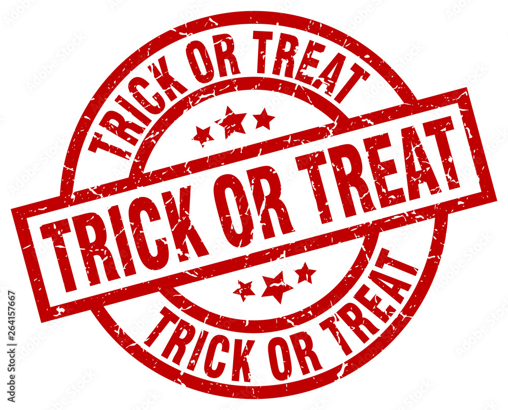 trick or treat round red grunge stamp trick or treat round red grunge stamp