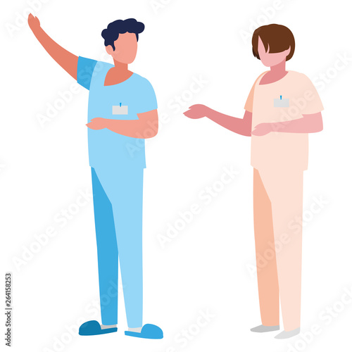 male medicine workers with uniforms