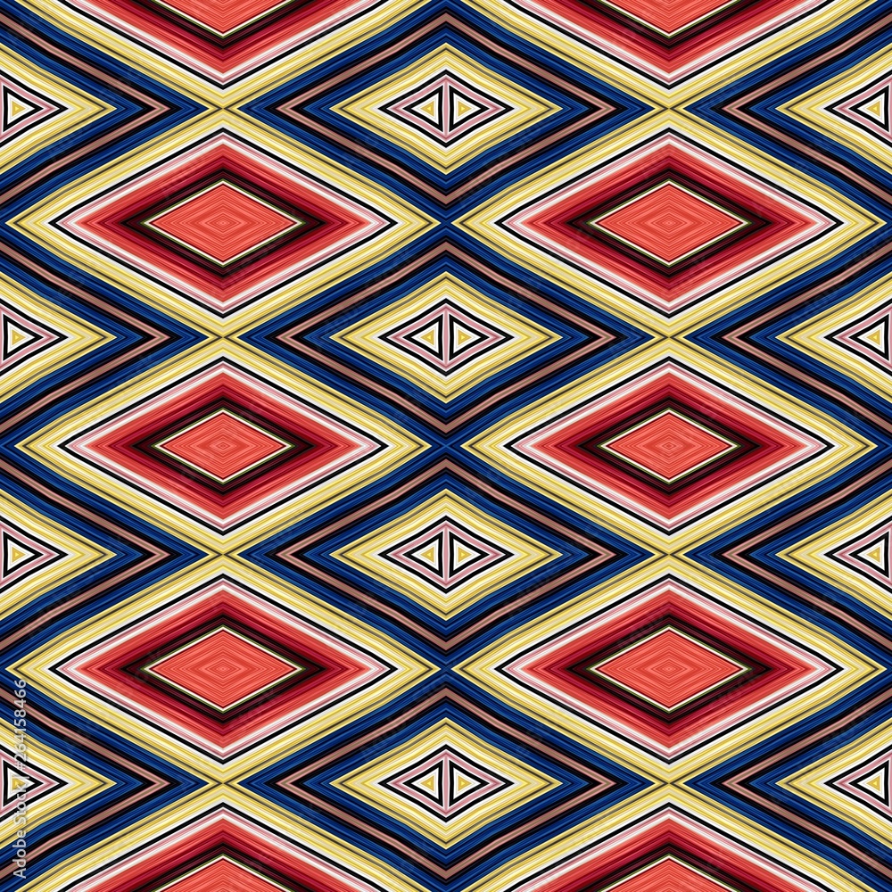 seamless diamond pattern with gold, navy blue, light brown, red, brown colors. repeating arabesque background for textile fashion, digital printing, postcards or wallpaper design. seamless diamond pattern with gold, navy blue, light brown, red, brown colors. repeating arabesque background for textile fashion, digital printing, postcards or wallpaper design.