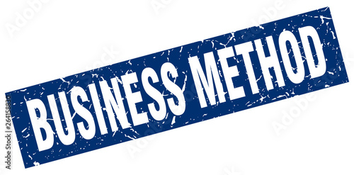 square grunge blue business method stamp