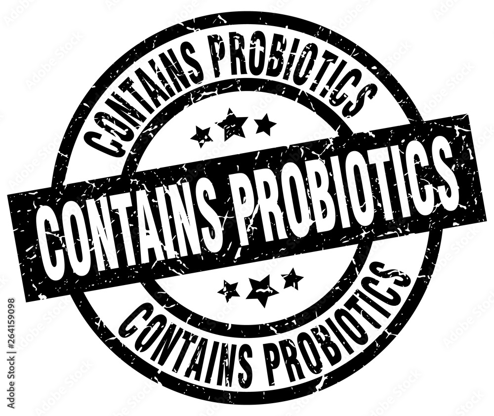 contains probiotics round grunge black stamp contains probiotics round grunge black stamp