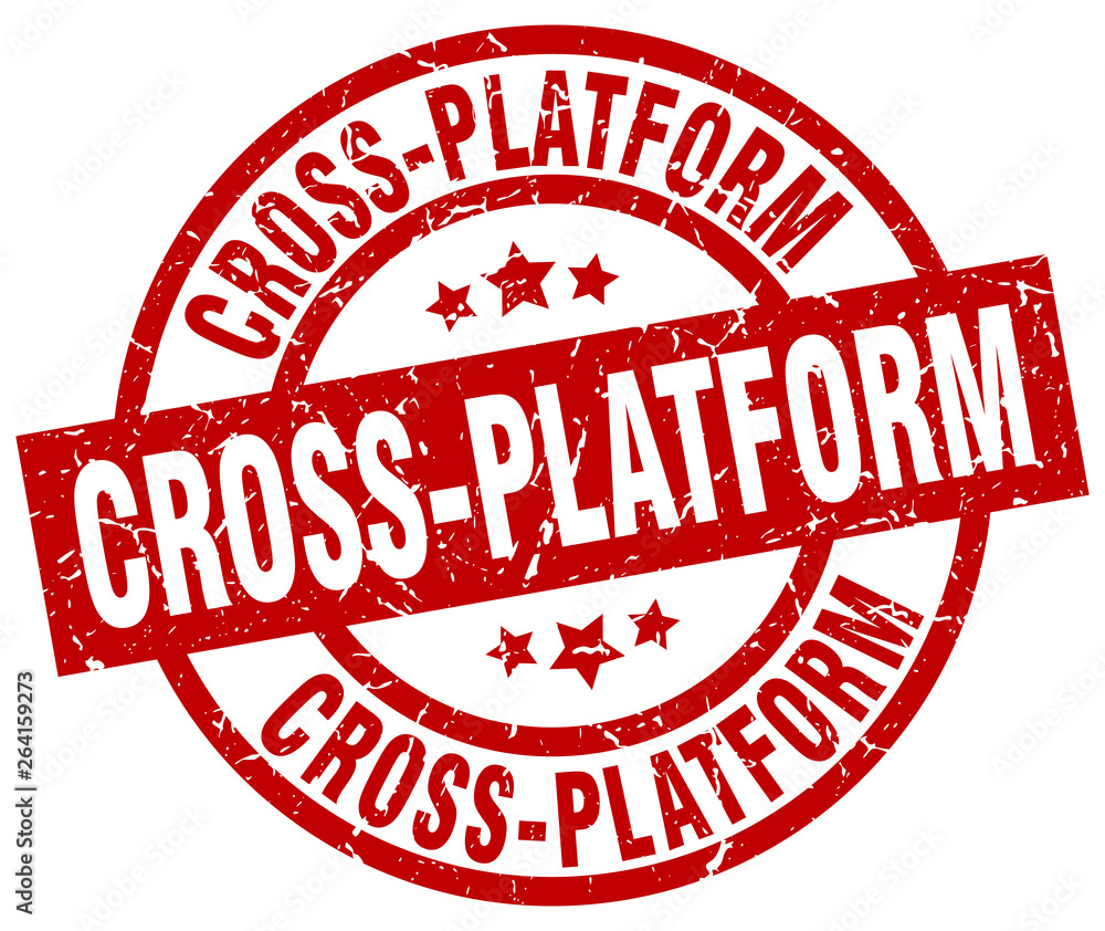 cross-platform round red grunge stamp cross-platform round red grunge stamp
