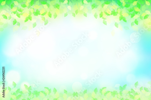 緑の葉 水玉,バブル,光のバックグラウンド © krarte