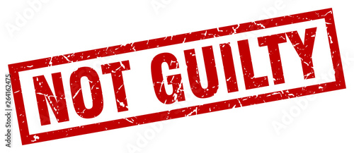 square grunge red not guilty stamp