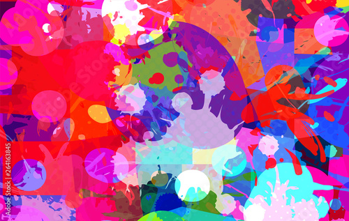 Abstract background of color stains of paints