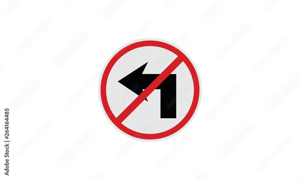 Dont turn left symbol Dont turn left symbol