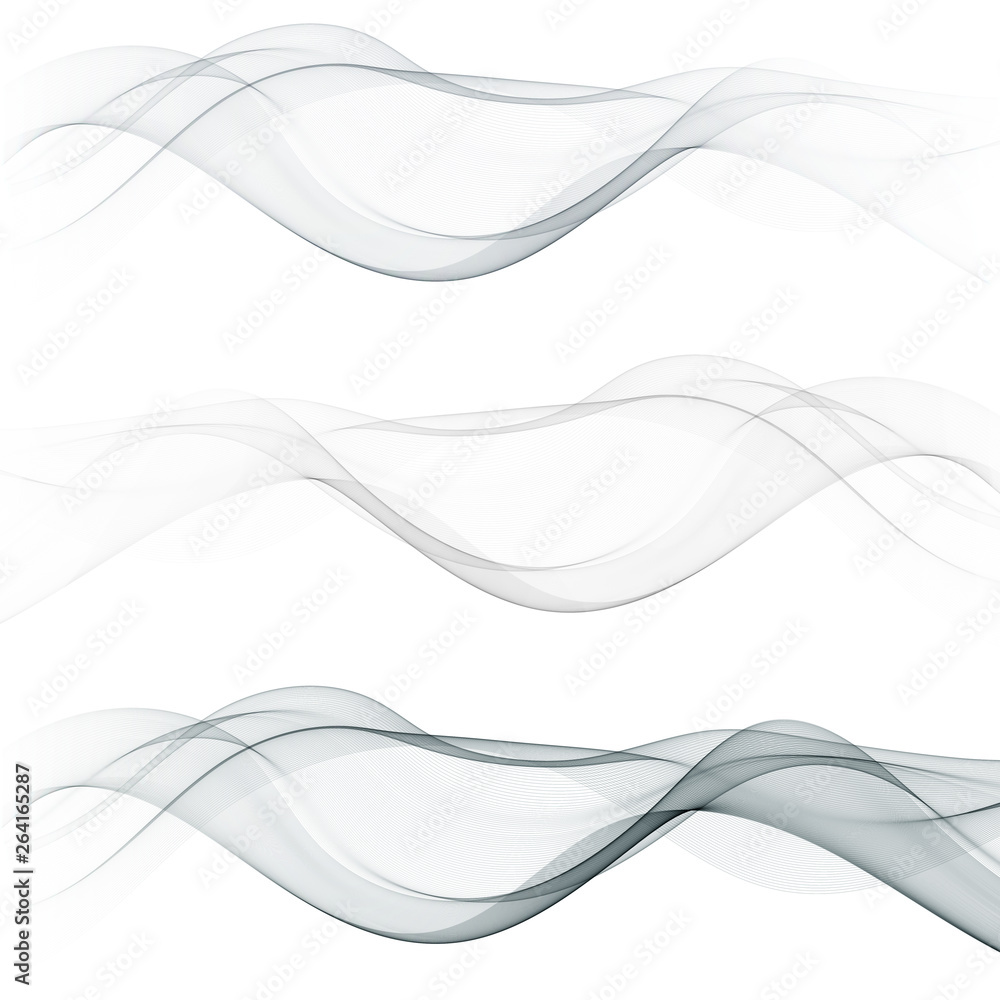 Modern futuristic soft smoke gradient flow lines collection. Vector illustration Modern futuristic soft smoke gradient flow lines collection. Vector illustration