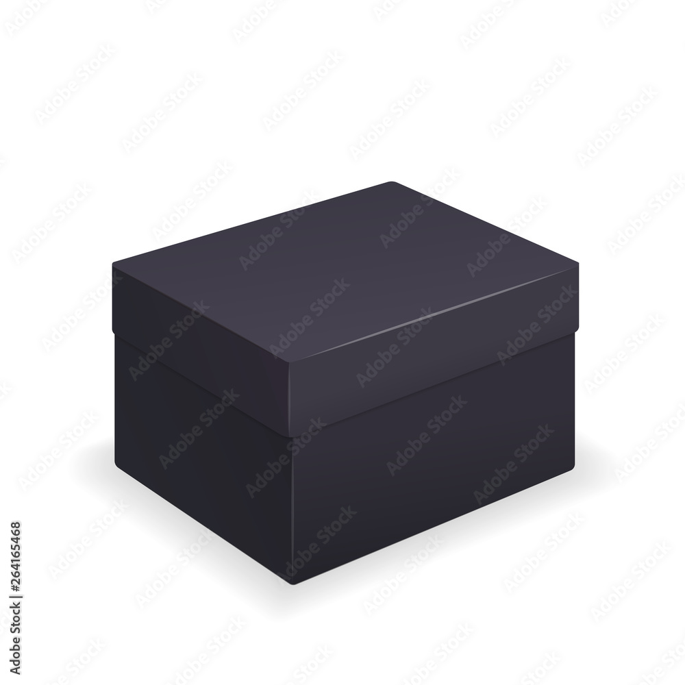 realistic black box, vector eps10 isolated white background realistic black box, vector eps10 isolated white background