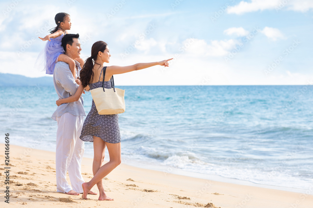 © Blue Jean Images - Happy young family by the sea