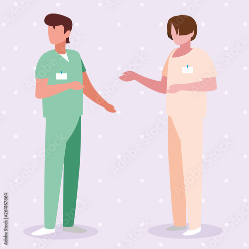 male medicine workers with uniforms