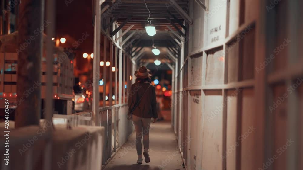 Young tourist in Los Angeles in the evening Young tourist in Los Angeles in the evening
