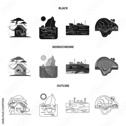 Vector design of natural and disaster icon. Set of natural and risk stock symbol for web.