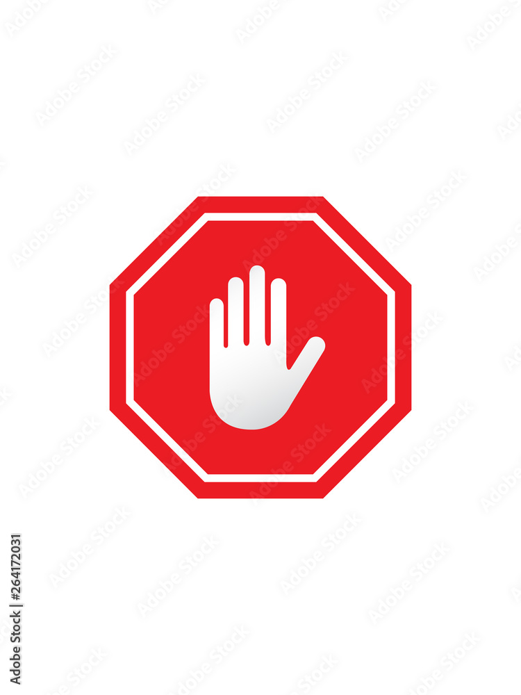 Stop sign red and white, traffic sign vector Stop sign red and white, traffic sign vector