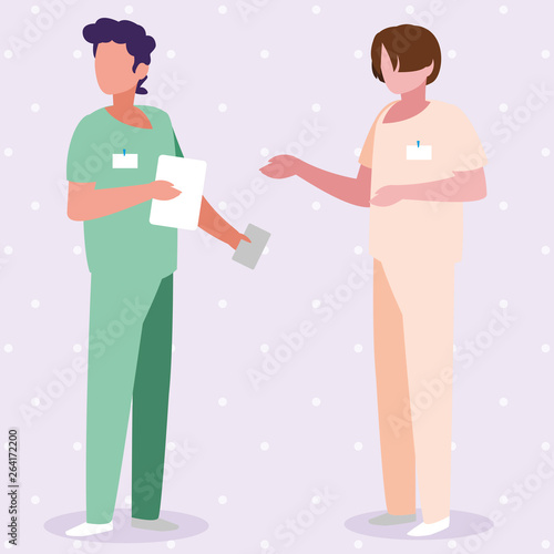 male medicine workers with uniforms