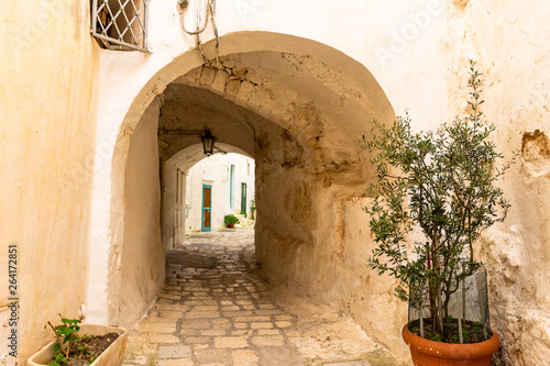 Italy  Ostuni  a typical street in the ancient historic center