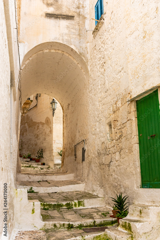 Italy, Ostuni, characteristic front door in the ancient historic center.