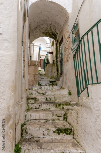 Italy  Ostuni  a typical street in the ancient historic center