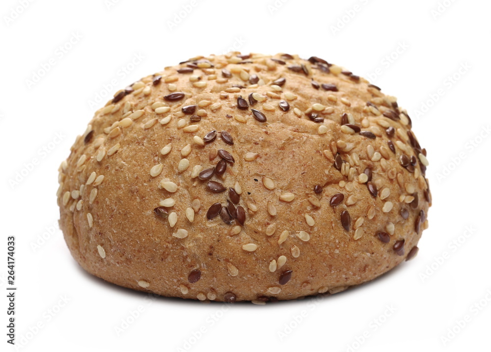 Bread with sesame, burger buns isolated on white background Bread with sesame, burger buns isolated on white background