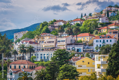 Townhouses in Herceg Novi city, located at the entrance of Bay of Kotor, Montenegro