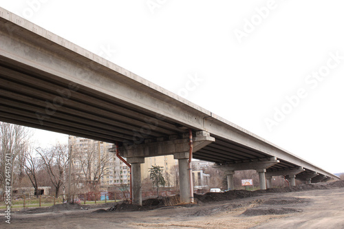 Bridges. Unfinished bridges. Unfinished bridge in the city of Zaporozhye. April 2019..