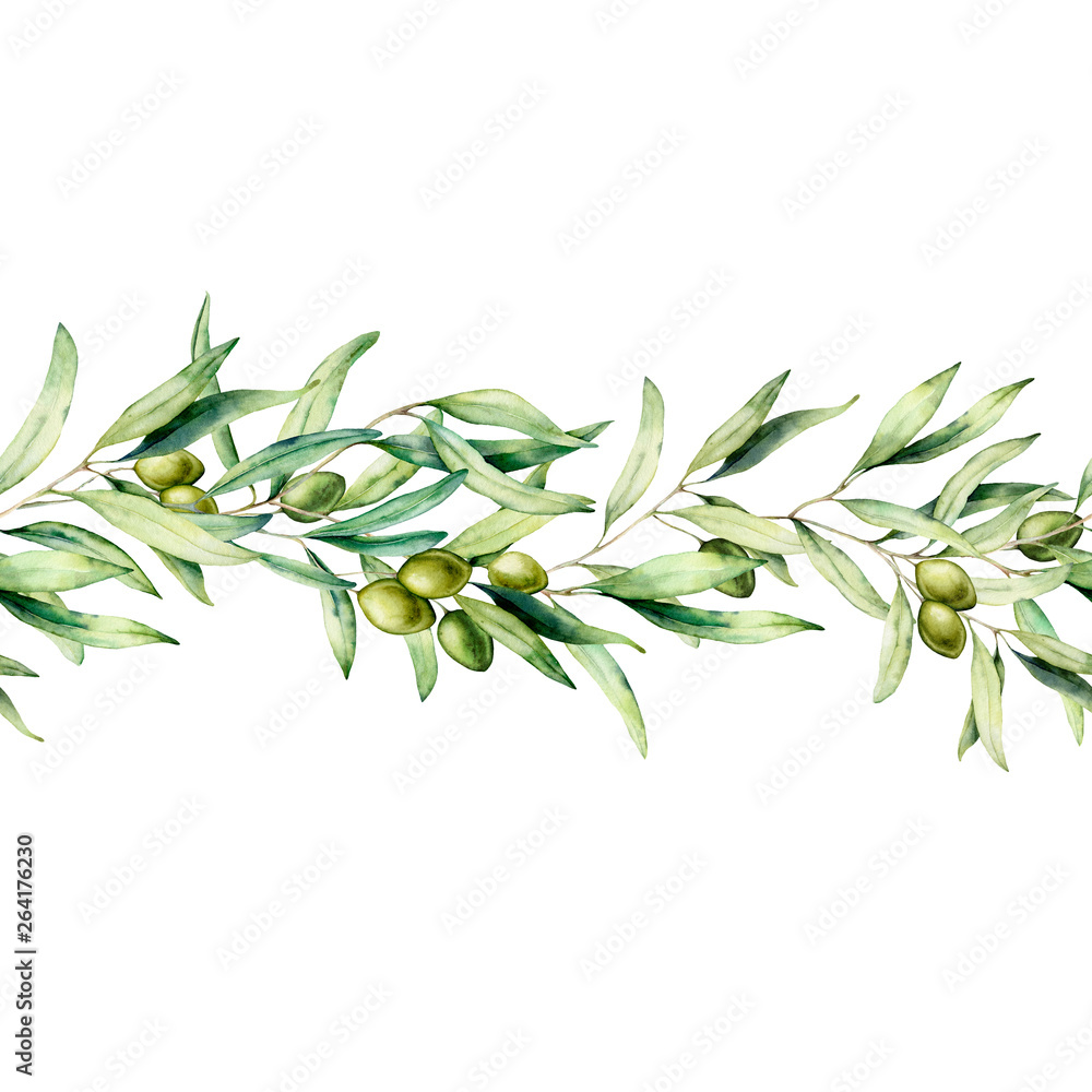 Olive Green Wallpaper Border Watercolor Border With G vrogue.co