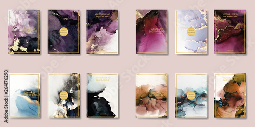  background texture luxury liquid marble and gold. for business cards, flyers, flyer, banner, website, paper printing. trend vector