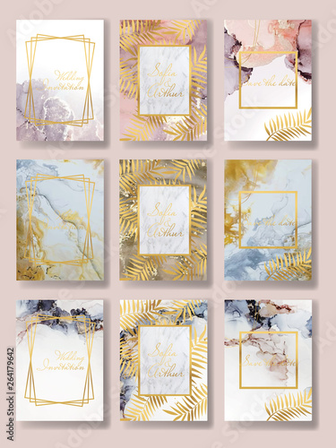  background texture luxury liquid marble and gold. for business cards, flyers, flyer, banner, website, paper printing. trend vector
