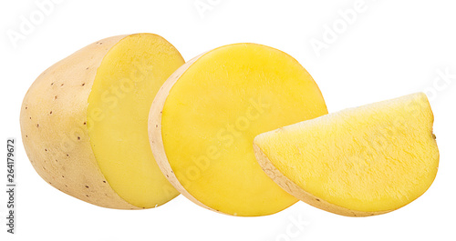 Fresh potato isolated on white background with clipping path