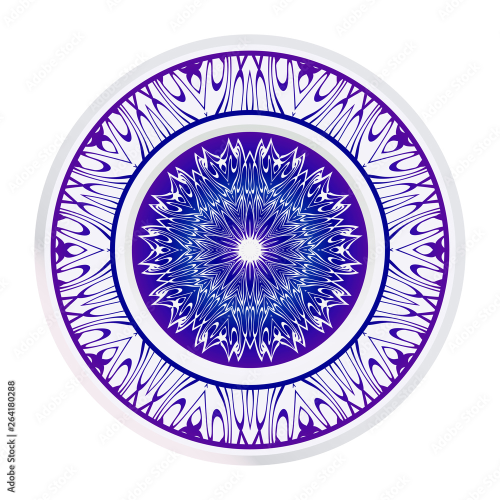 Decorative Ornament With Mandala. Home Decor Background. Vector Illustration. For Coloring Book, Greeting Card, Invitation, Tattoo. Anti-Stress Therapy Pattern.